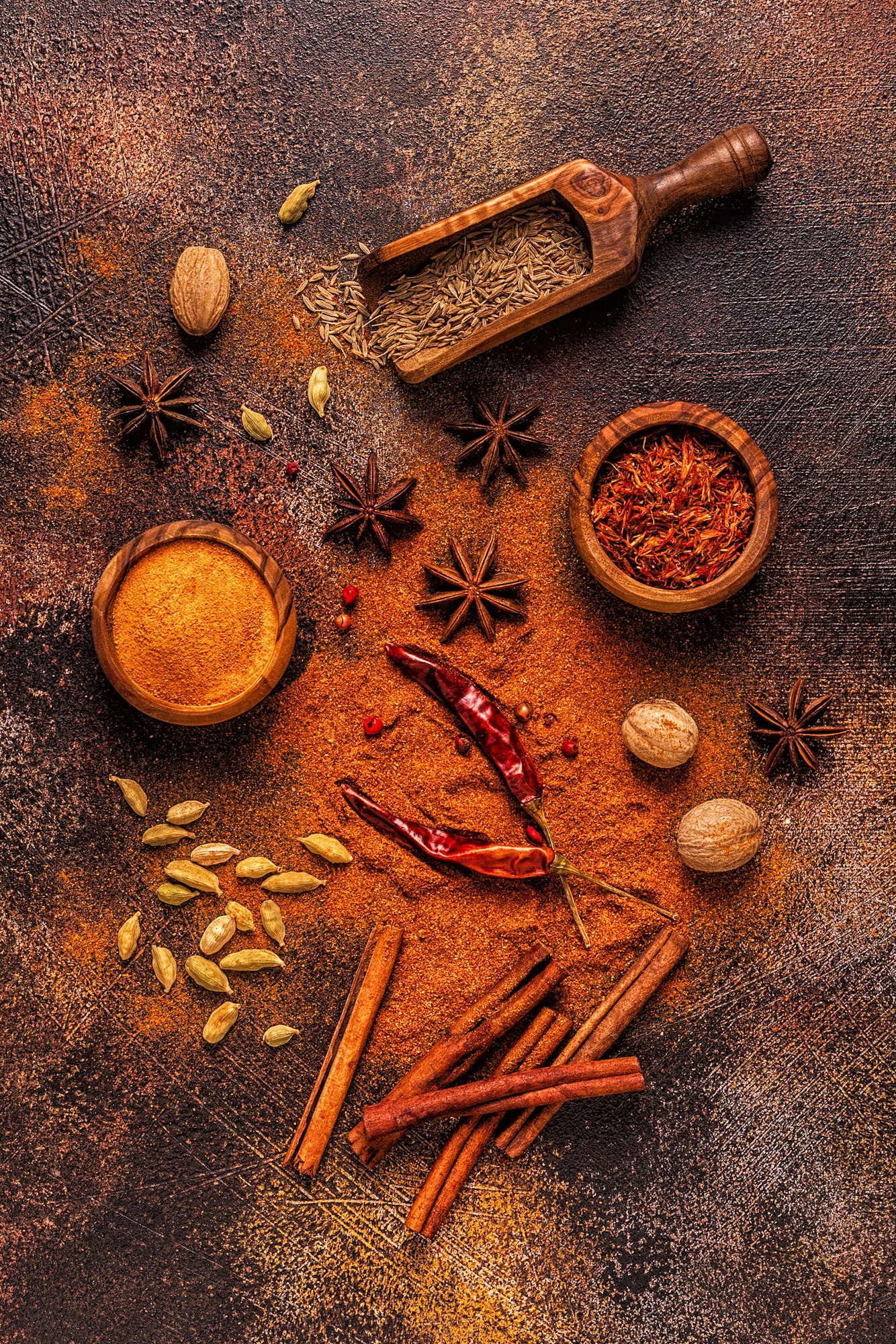 Spices ingredients for cooking. Spices concept.